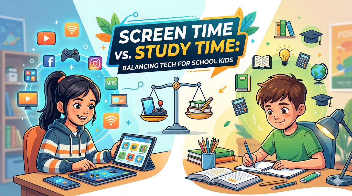 Screen Time vs. Study Time
Balancing Tech for School Kids